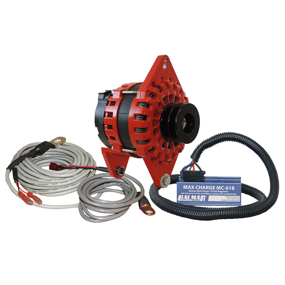 Balmar Alternator 250 AMP Kit 12V 4" Dual Foot Saddle Dual Vee Pulley Regulator  Temp Sensor - Deckhand Marine Supply