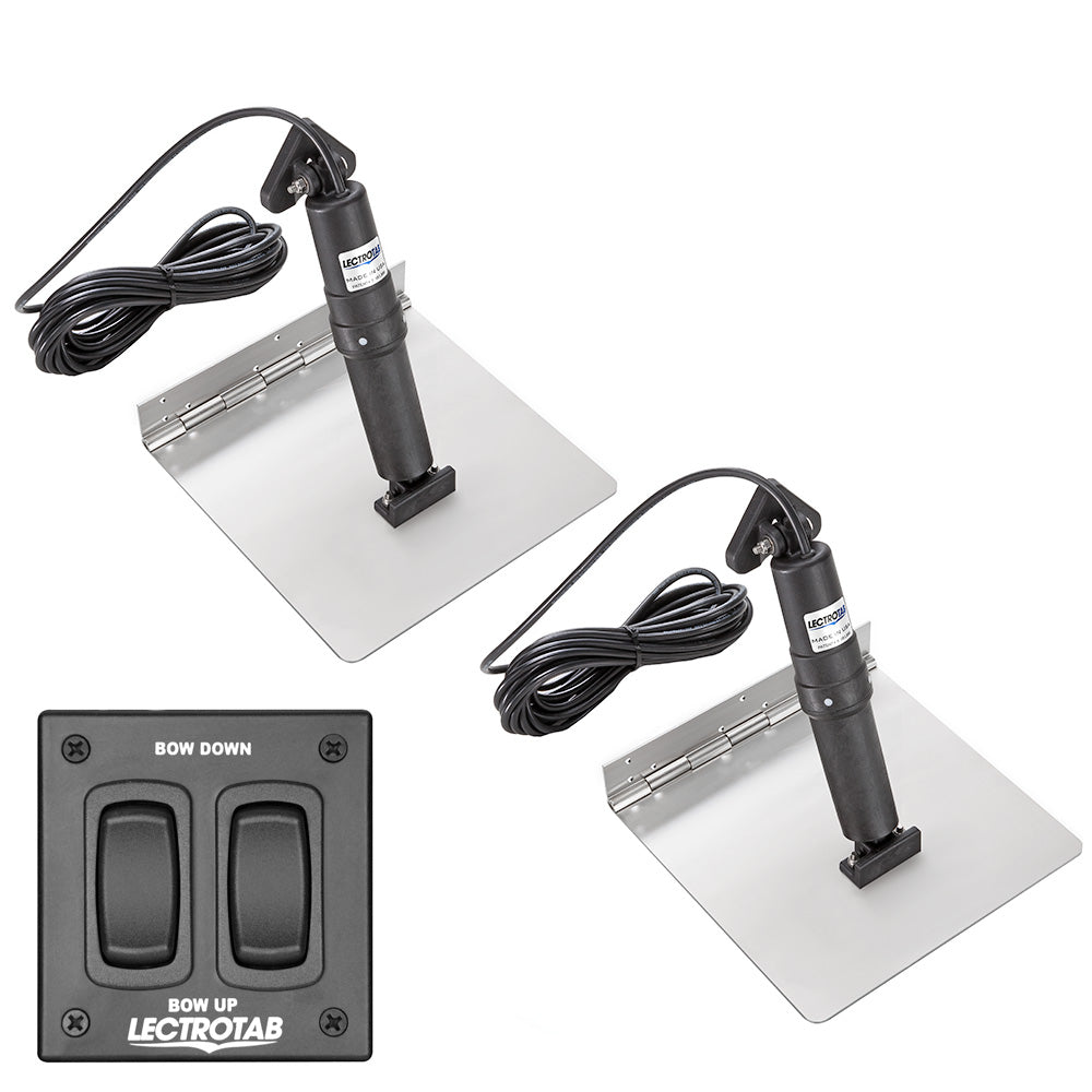 Lectrotab XKA Stainless Steel Trim Tab Kit w/Rocker Switch - 12 x 9 - Deckhand Marine Supply