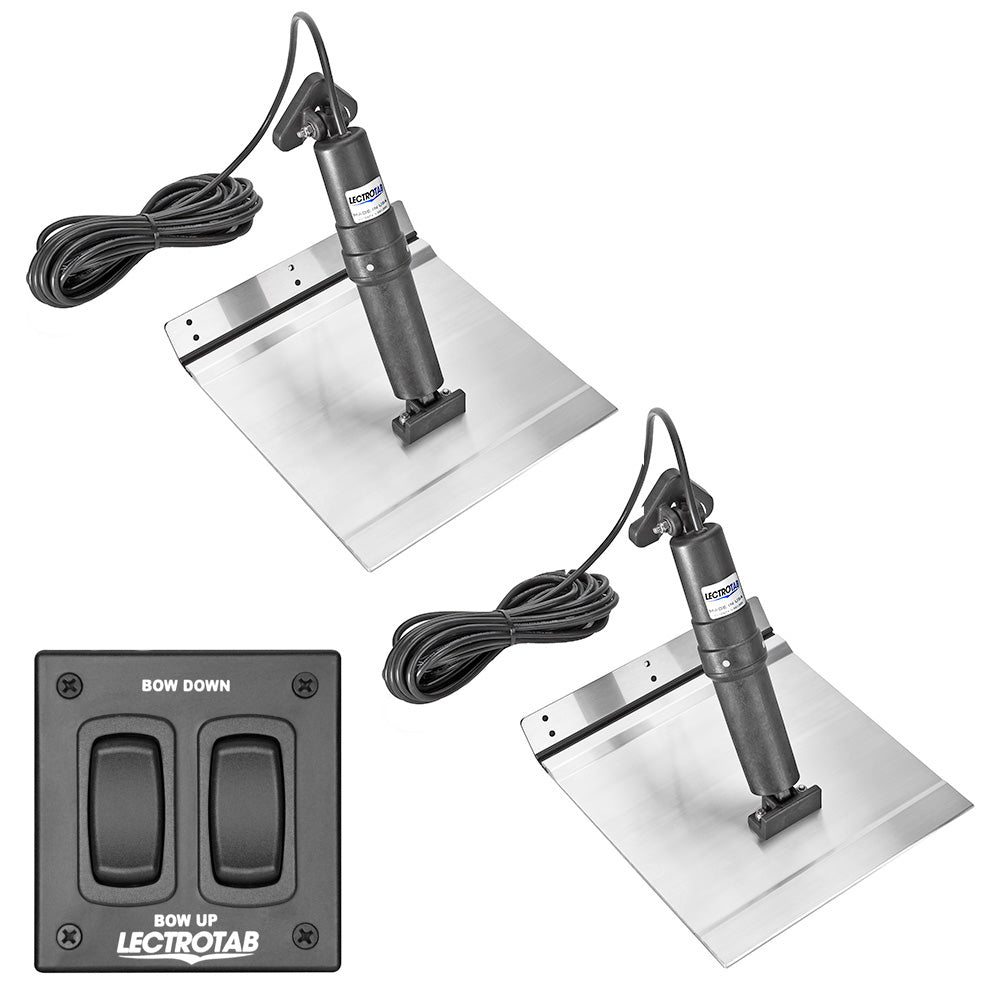 Lectrotab XKA Aluminum Alloy Trim Tab Kit w/Rocker Switch - 12 x 12 - Deckhand Marine Supply