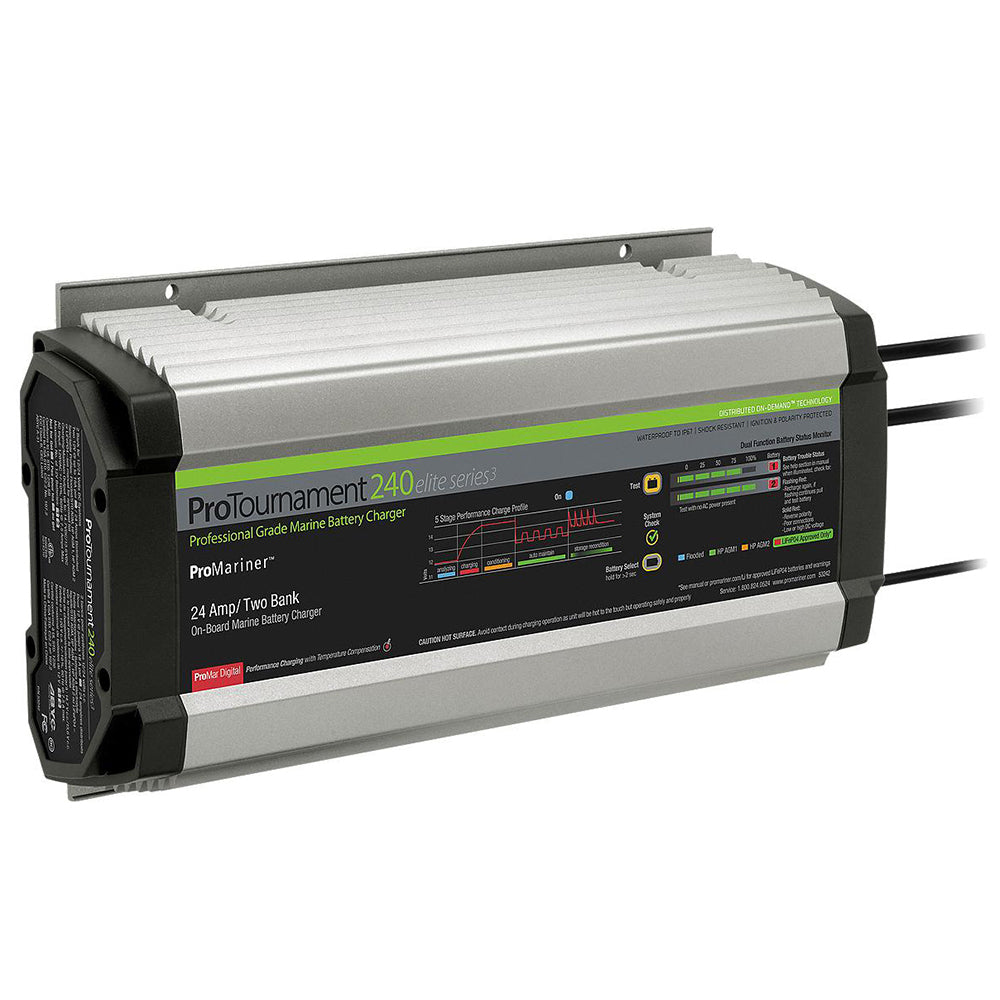 ProMariner ProTournament 240 Elite Series3 2-Bank On-Board Marine Battery Charger - Deckhand Marine Supply