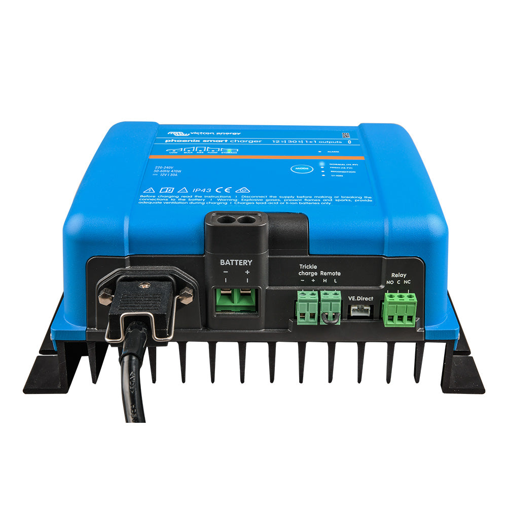 Victron Phoenix Smart IP43 Charger 12/30 (1+1) 120-240VAC Requires 5-15P Mains Cord - Deckhand Marine Supply