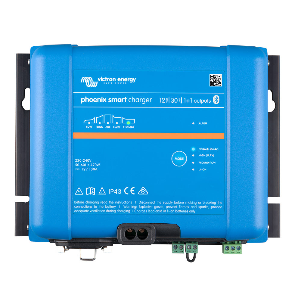 Victron Phoenix Smart IP43 Charger 12/30 (1+1) 120-240VAC Requires 5-15P Mains Cord - Deckhand Marine Supply