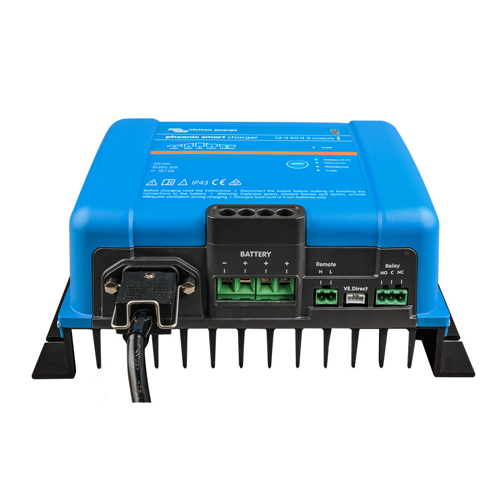Victron Phoenix Smart IP43 Charger 12/50 (3) 120-240VAC Requires 5-15P Mains Cord - Deckhand Marine Supply