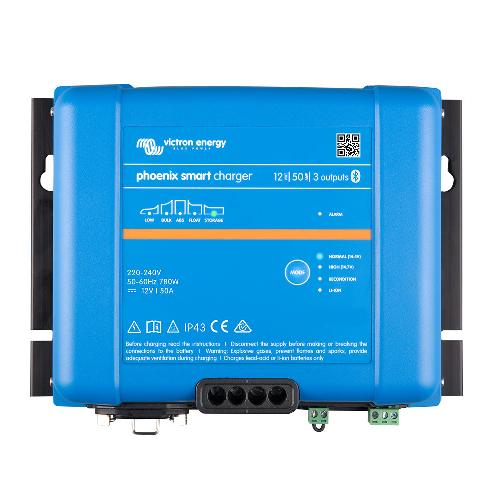Victron Phoenix Smart IP43 Charger 12/50 (3) 120-240VAC Requires 5-15P Mains Cord - Deckhand Marine Supply