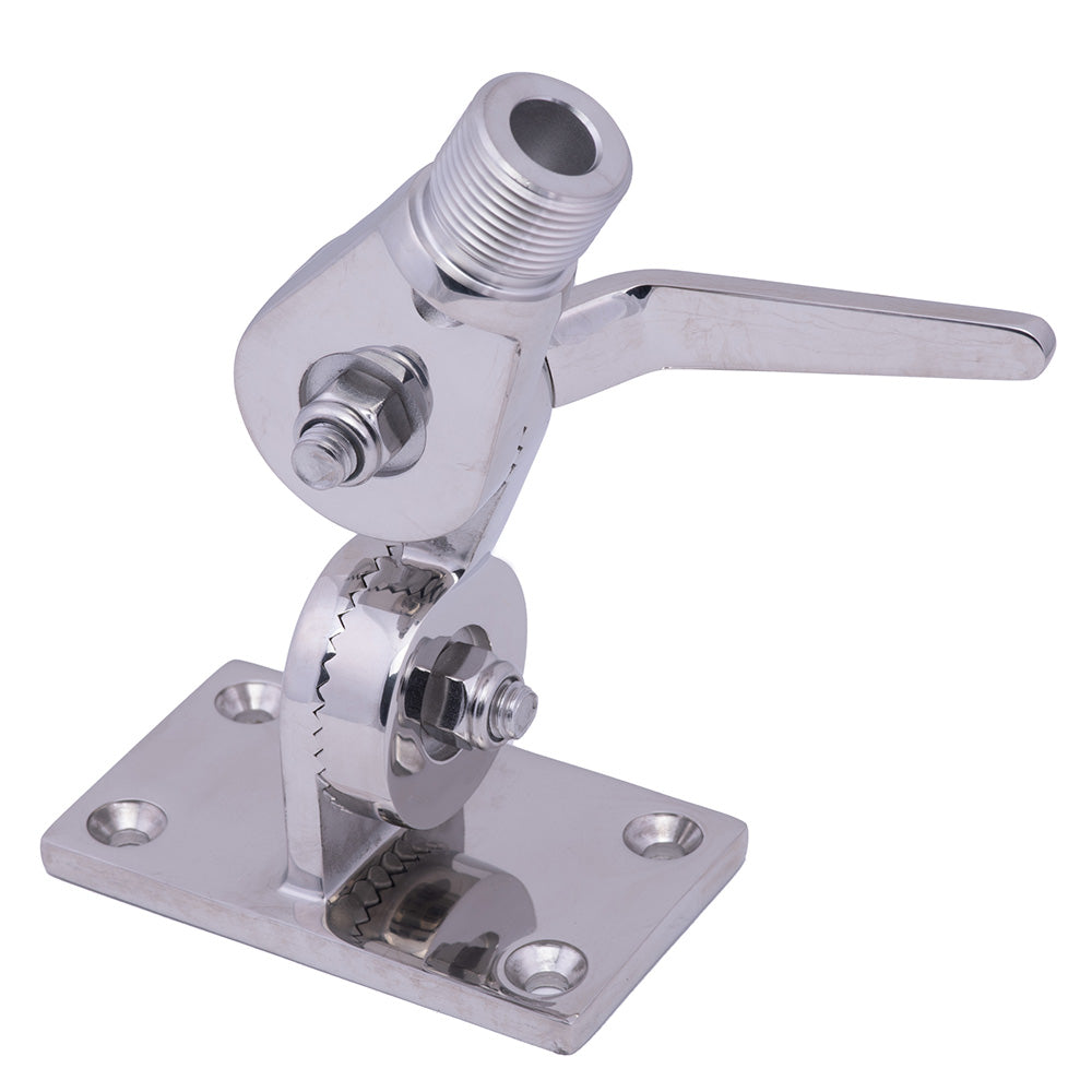 Whitecap Heavy-Duty Ratchet Antenna Mount - 316 Stainless Steel - Deckhand Marine Supply
