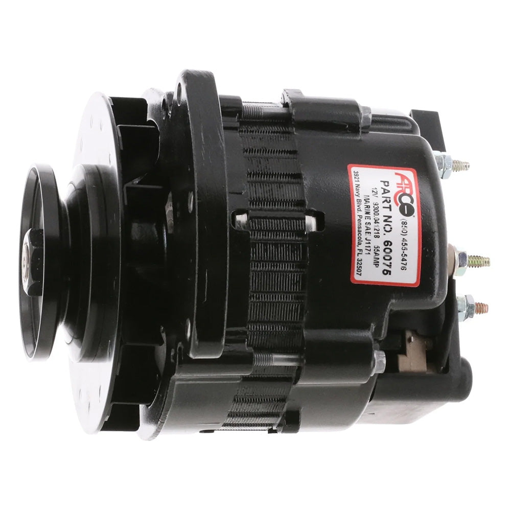 ARCO Marine Premium Replacement Universal Alternator w/Single Groove Pulley - 12V 55A - Deckhand Marine Supply