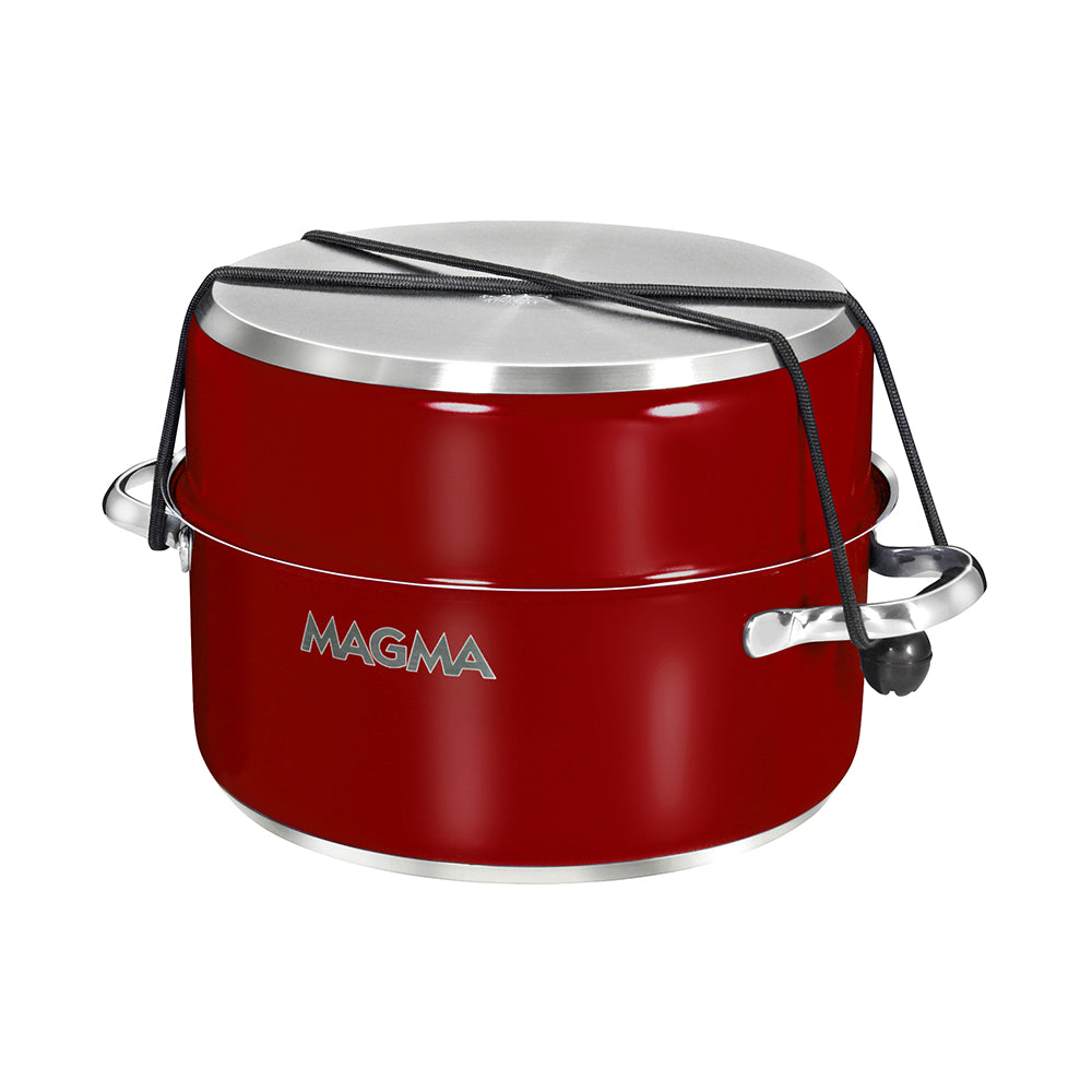 Magma Nestable 10 Piece Induction Non-Stick Enamel Finish Cookware Set - Magma Red - Deckhand Marine Supply