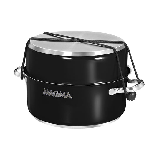 Magma Nestable 10 Piece Induction Non-Stick Enamel Finish Cookware Set - Jet Black - Deckhand Marine Supply