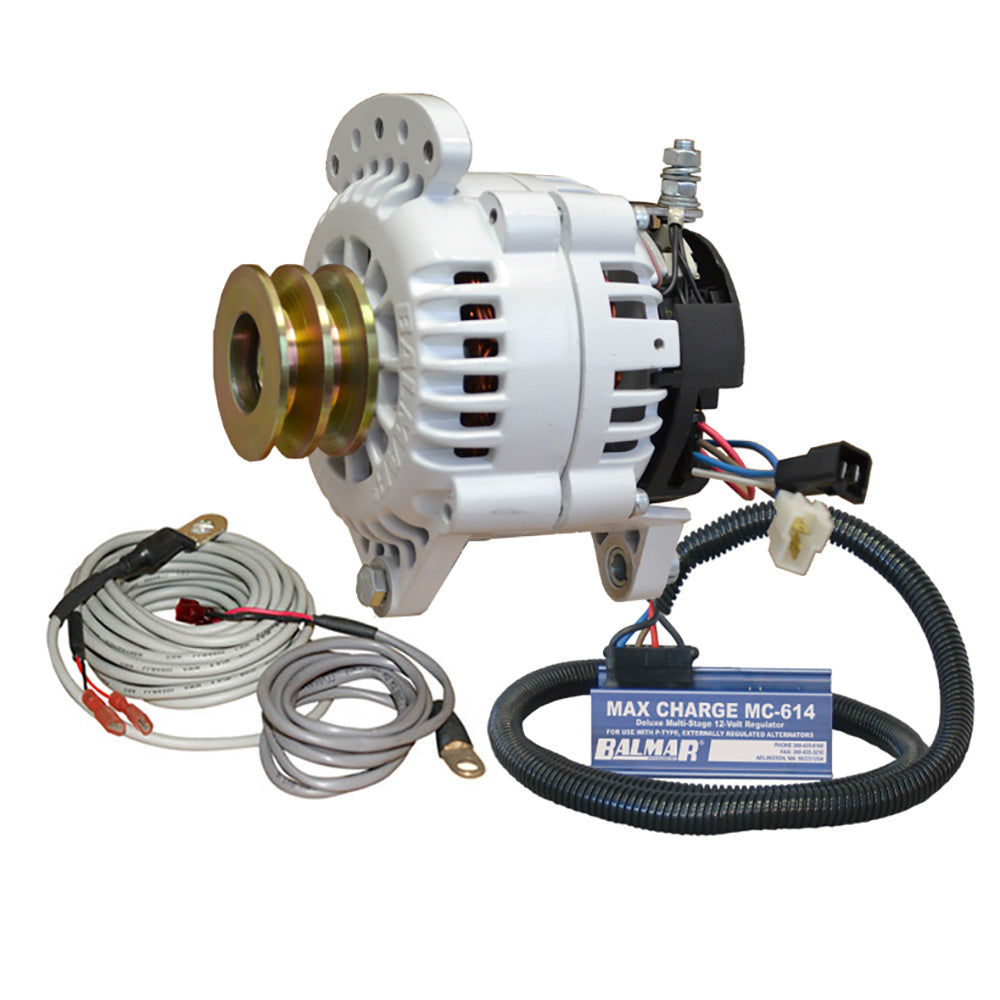 Balmar Alternator 100 AMP Kit 12V 3.15" Dual Foot Saddle Dual Pulley Regulator  Temp Sensor - Deckhand Marine Supply