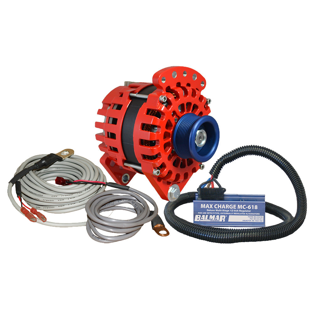 Balmar Alternator 170 AMP Kit 12V 3.15" Dual Foot Saddle J10 Pulley Regulator  Temp Sensor - Deckhand Marine Supply
