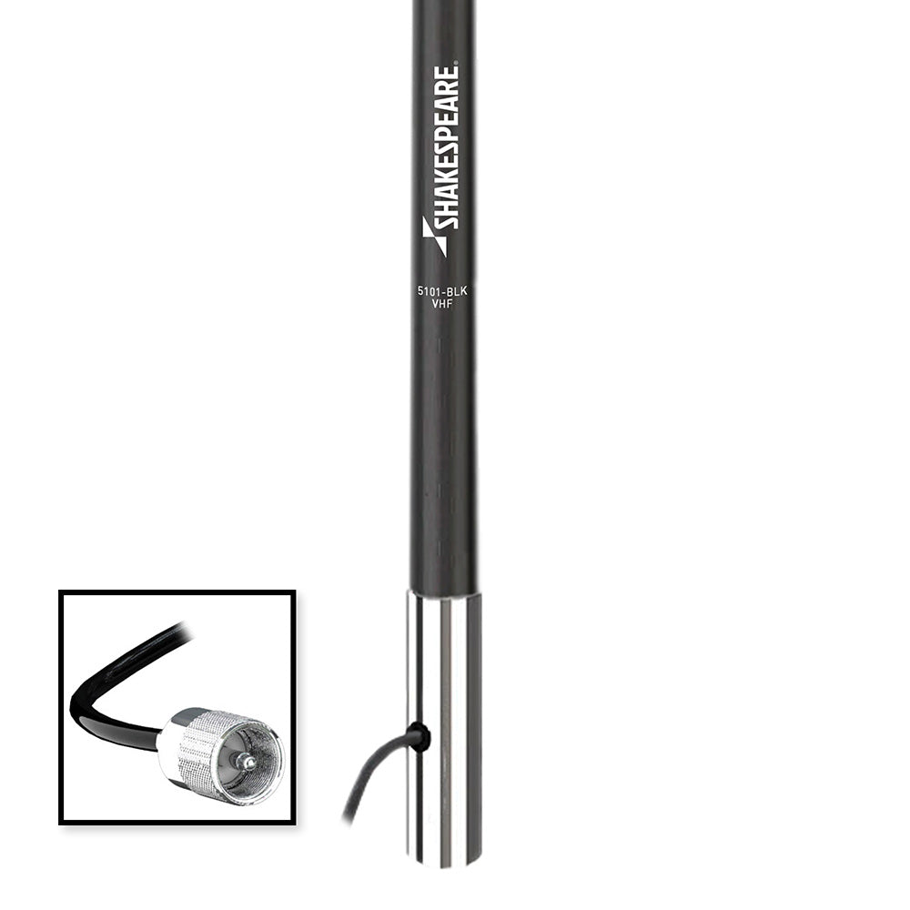 Shakespeare 5101 8 Classic VHF Antenna w/15' RG-58 Cable - Black - Deckhand Marine Supply