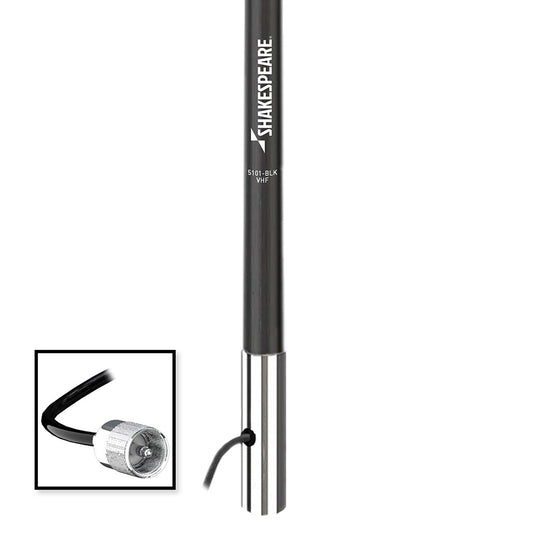 Shakespeare 5101 8 Classic VHF Antenna w/15' RG-58 Cable - Black - Deckhand Marine Supply