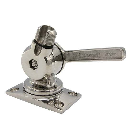 Shakespeare 6187 Sleek  Compact Stainless Steel Rotatable 4-Way Ratchet Mount - Deckhand Marine Supply