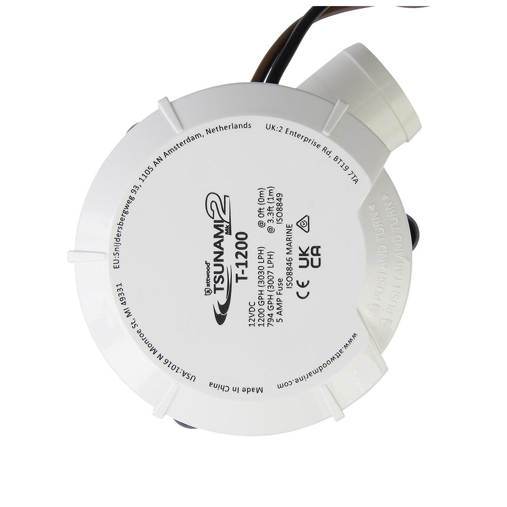 Attwood Tsunami MK2 Manual Bilge Pump - T1200 - 1200 GPH  12V - Deckhand Marine Supply