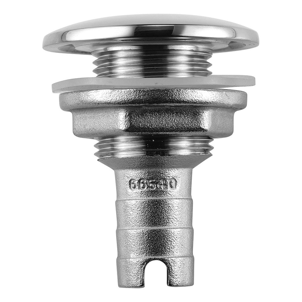 Attwood Stainless Steel Thru-Hull Short Straight Barbed - 3/4" Inner Diameter - Deckhand Marine Supply