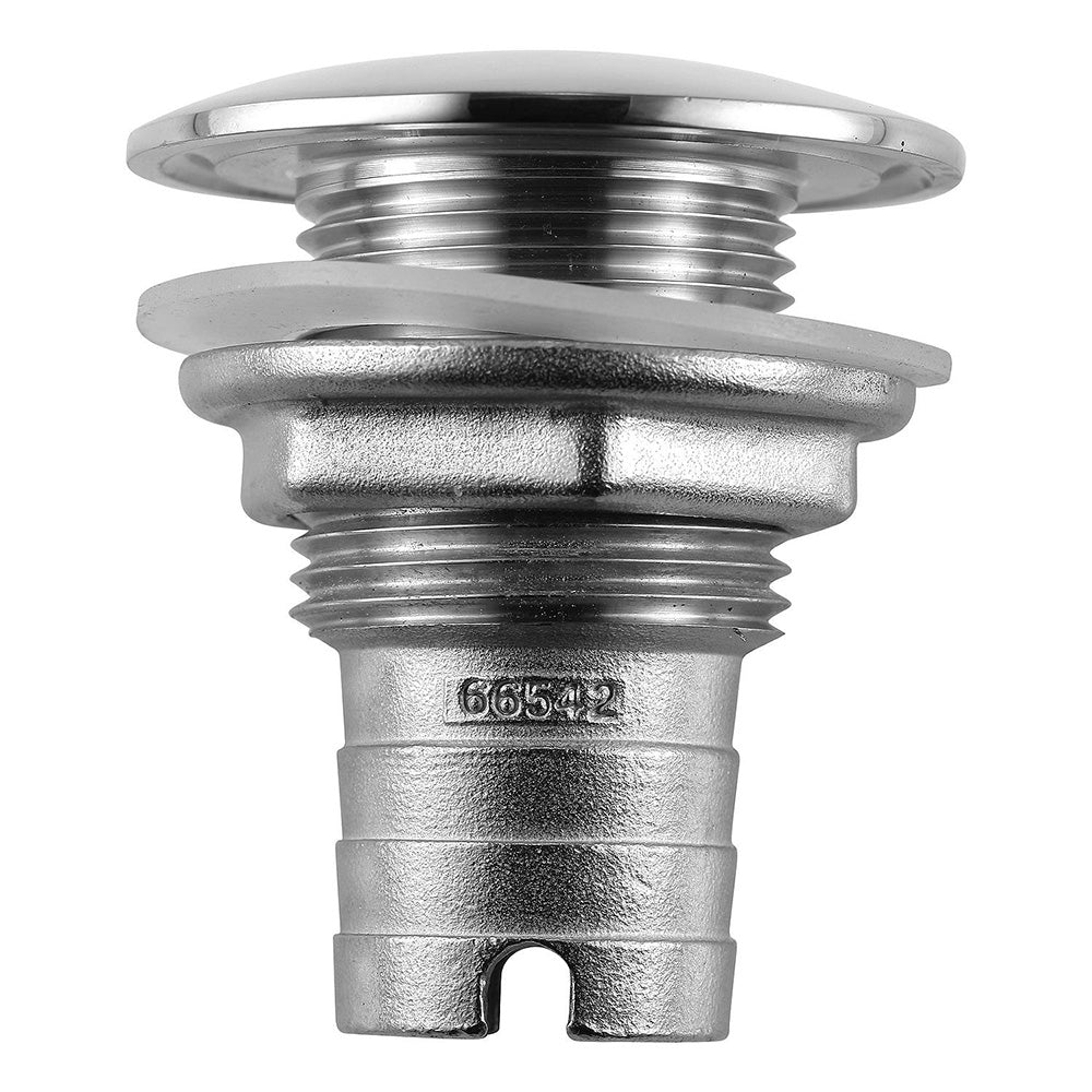 Attwood Stainless Steel Thru-Hull Short Straight Barbed - 1" Inner Diameter - Deckhand Marine Supply