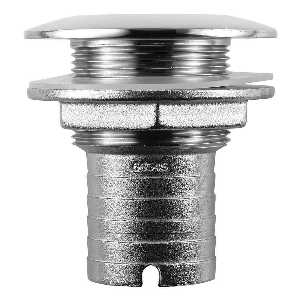 Attwood Stainless Steel Thru-Hull Short Straight Barbed - 1-1/2" Inner Diameter - Deckhand Marine Supply