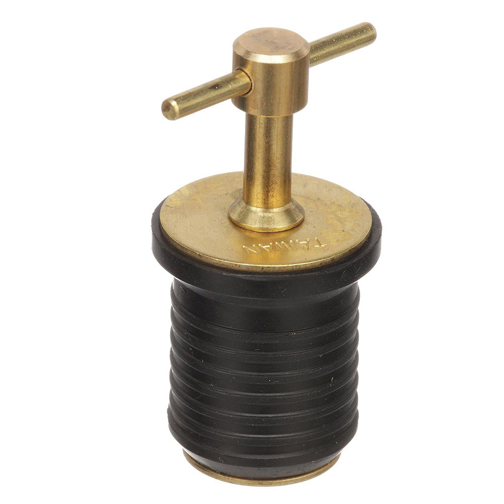 Attwood T-Handle Brass Drain Plug - 1" Diameter - Deckhand Marine Supply