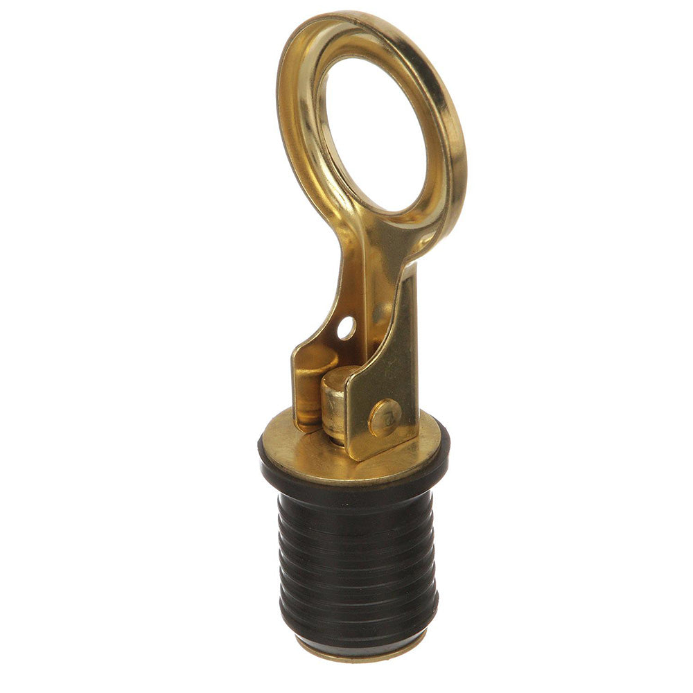 Attwood Snap-Handle Brass Drain Plug - 1" Diameter - Deckhand Marine Supply