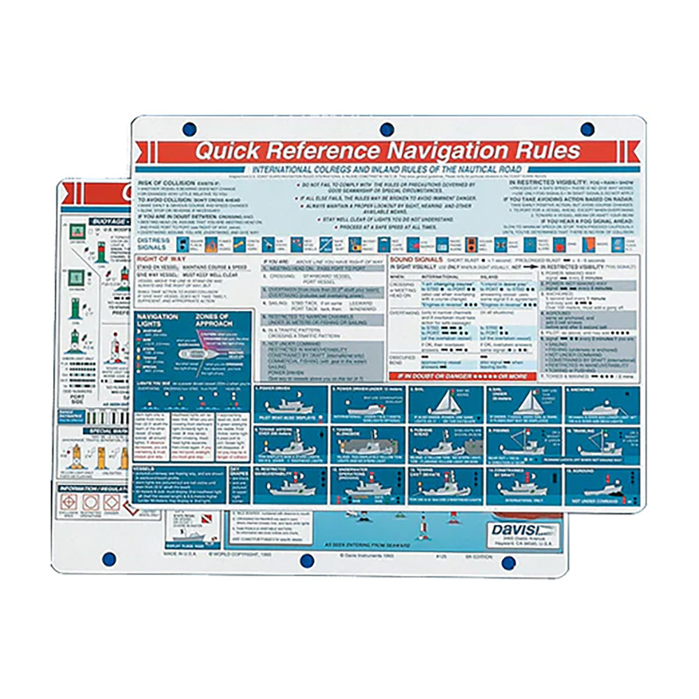Davis Quick Reference Navigation Rules Card - Deckhand Marine Supply