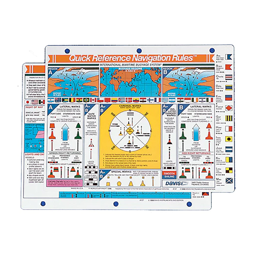 Davis Quick Reference International Navigation Rules Card - Deckhand Marine Supply