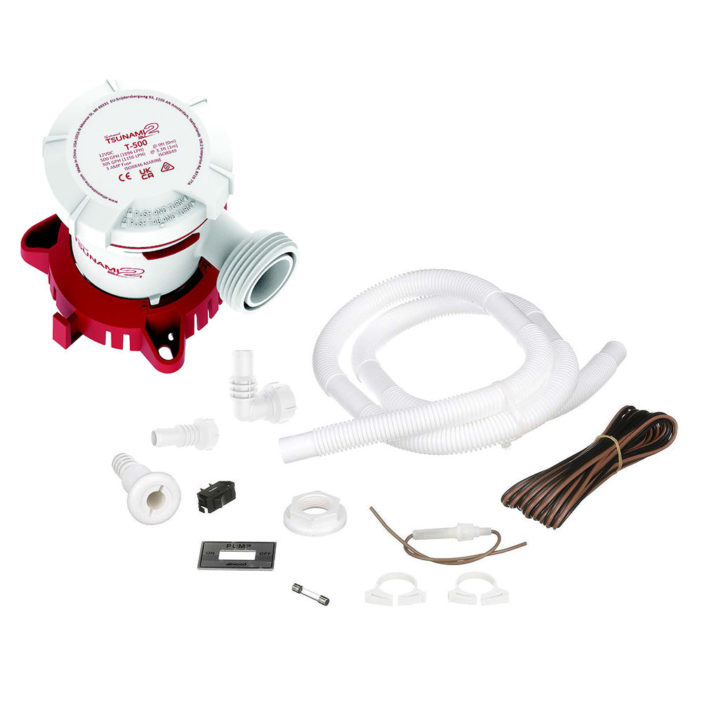 Attwood Tsunami MK2 T500 Manual Bilge Pump w/Installation Kit - 500 GPH  12V - Deckhand Marine Supply