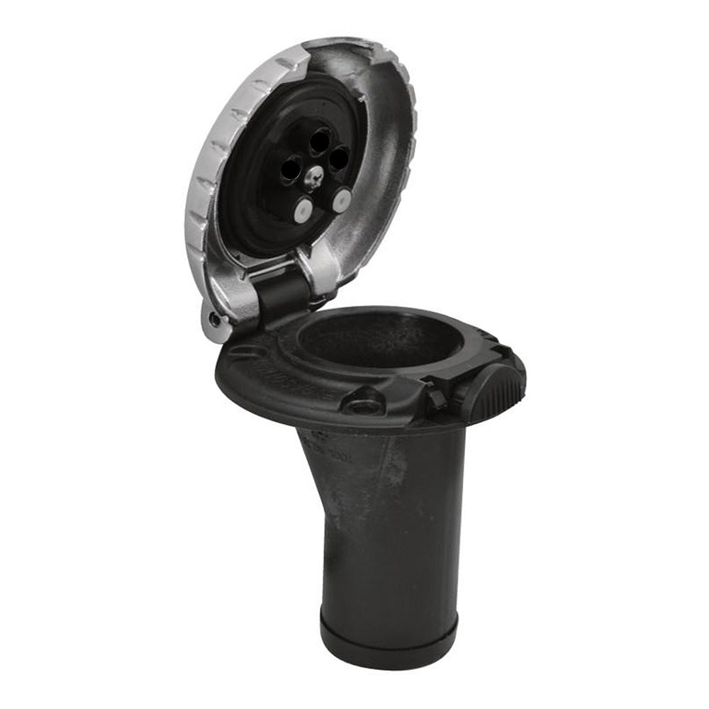 Attwood Deck Fill f/Carbon Canister System - Straight Body  Scalloped Chrome Cap - Deckhand Marine Supply