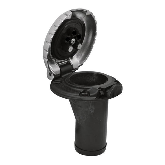 Attwood Deck Fill f/Carbon Canister System - Straight Body  Scalloped Chrome Cap - Deckhand Marine Supply