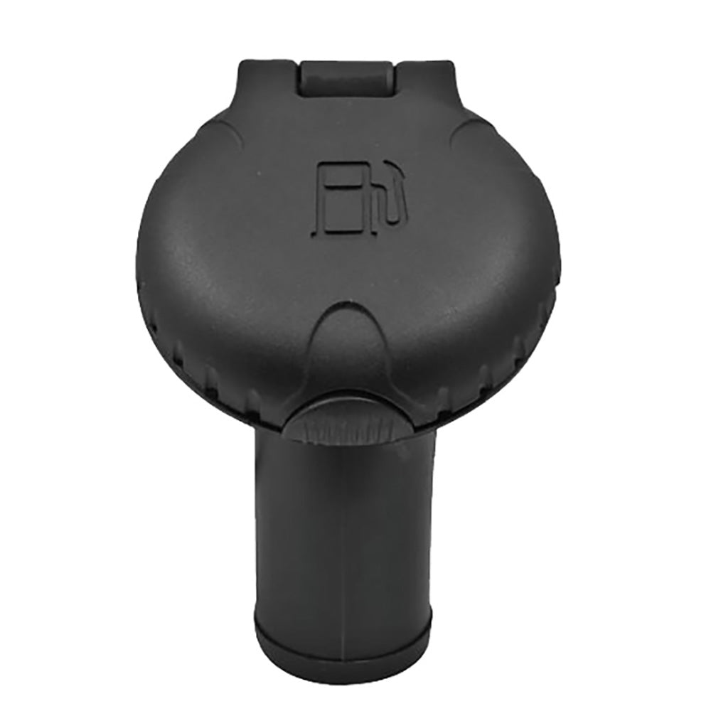 Attwood Deck Fill f/Carbon Canister System - Angled Body  Scalloped Black Plastic Cap - Deckhand Marine Supply