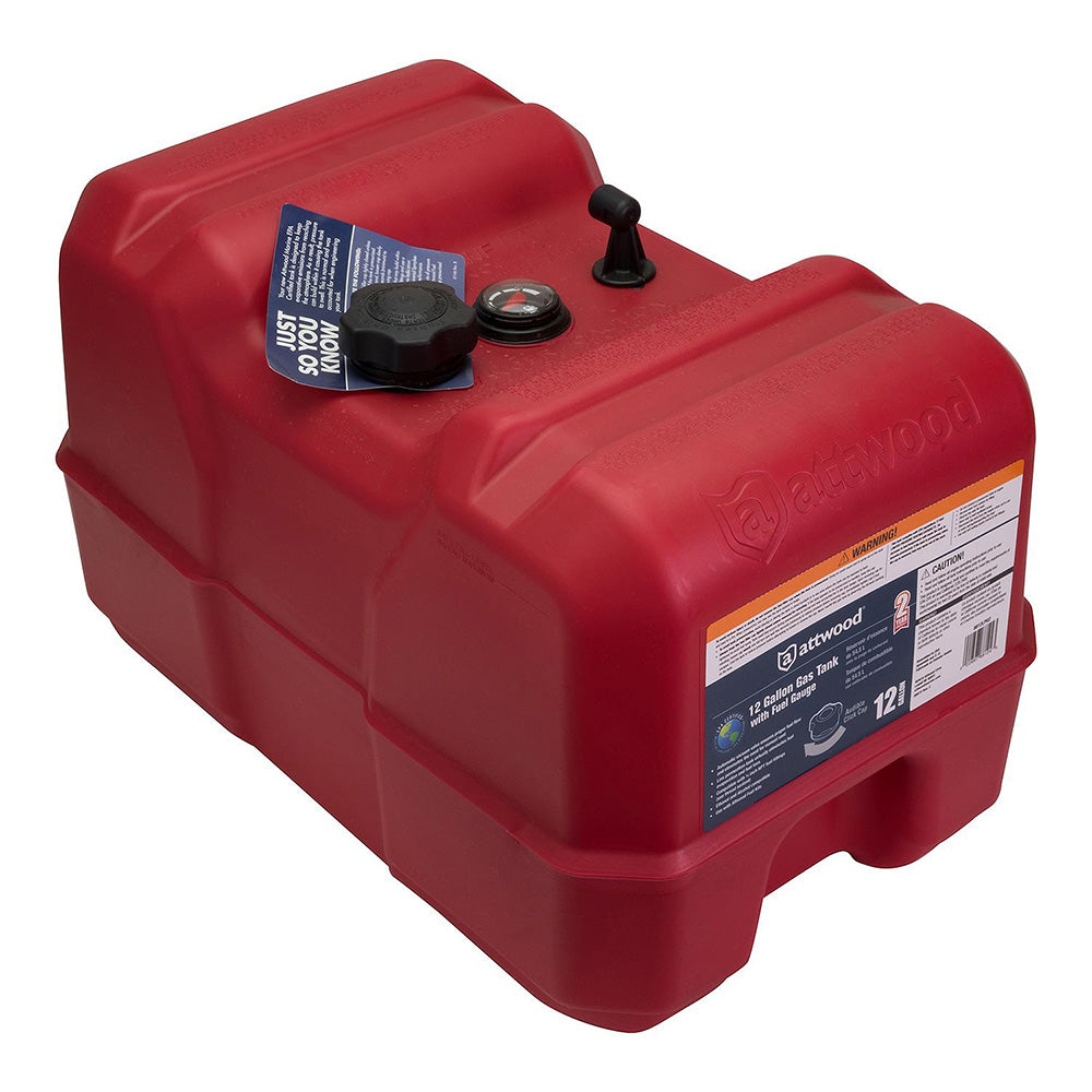 Attwood Portable Fuel Tank - 12 Gallon w/Gauge - Deckhand Marine Supply