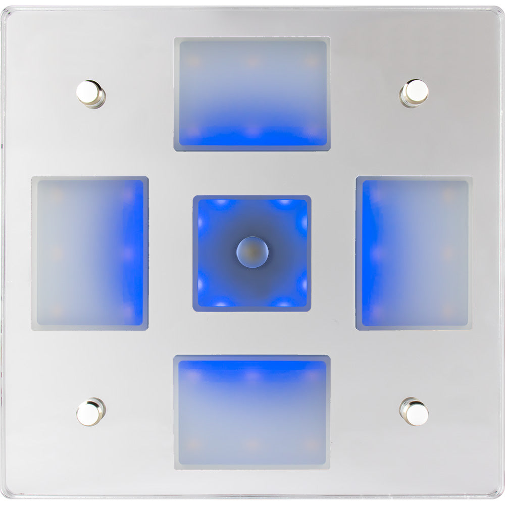 Sea-Dog Square LED Mirror Light w/On/Off Dimmer - White  Blue - Deckhand Marine Supply