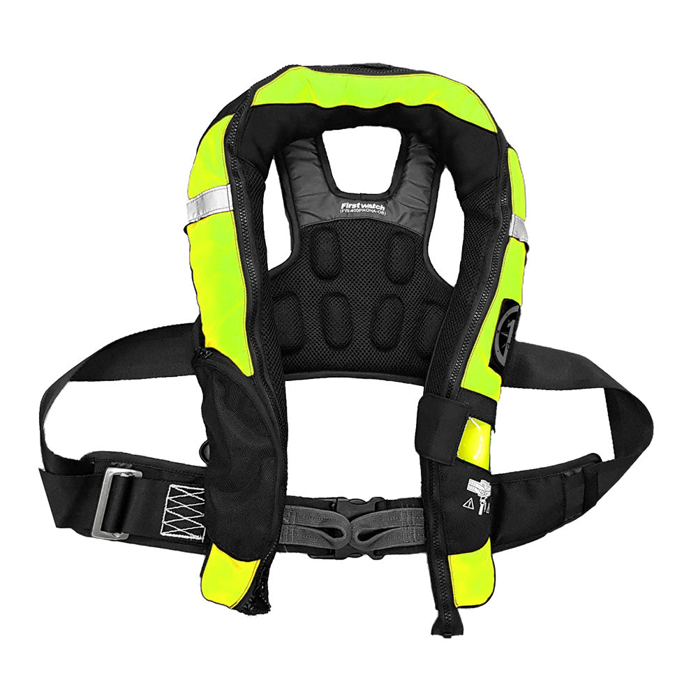 First Watch FW-40PRO Ergo Auto Inflatable PFD - Hi-Vis Yellow - Deckhand Marine Supply