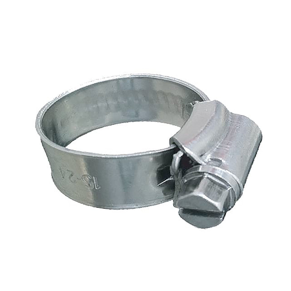 Trident Marine 316 SS Non-Perforated Worm Gear Hose Clamp - 3/8" Band - 11/32"-25/32" Clamping Range - 10-Pack - SAE Size 6 - Deckhand Marine Supply