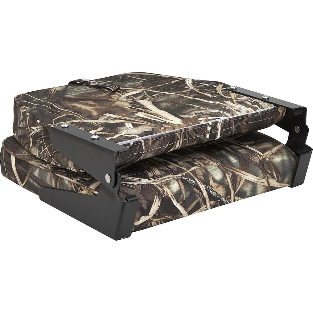 Attwood Swivl-Eze Low Back Padded Flip Seat - Camo - Deckhand Marine Supply