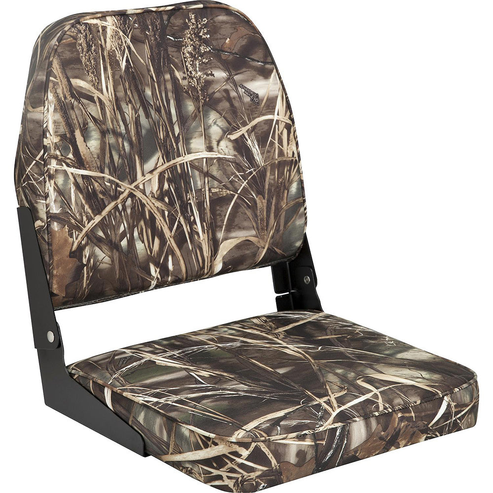 Attwood Swivl-Eze Low Back Padded Flip Seat - Camo - Deckhand Marine Supply