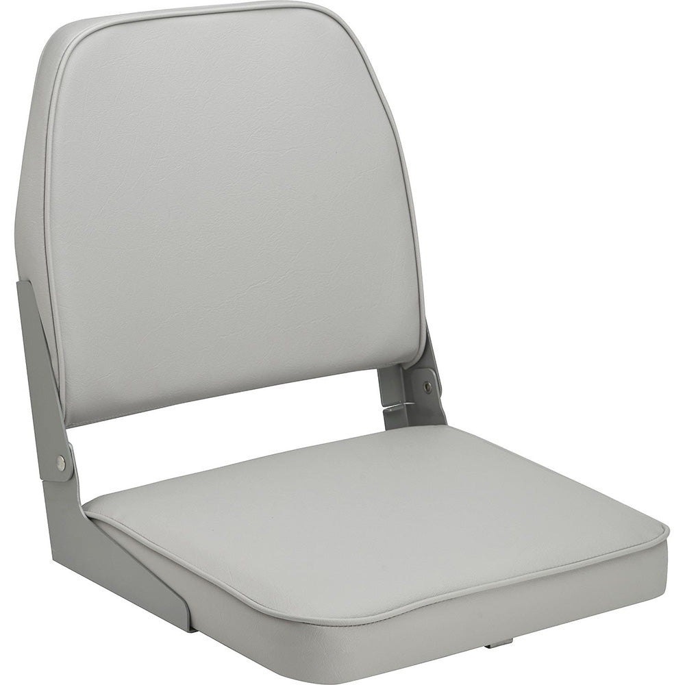 Attwood Swivl-Eze Low Back Padded Flip Seat - Grey - Deckhand Marine Supply