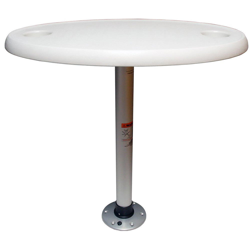 Springfield White Oval Table Package - 18" x 30" Threadlock - Deckhand Marine Supply