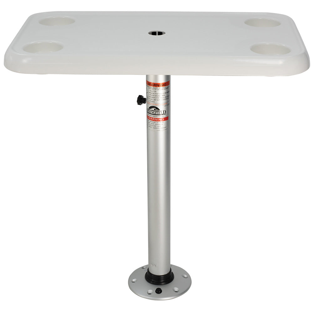 Springfield 16" x 28" Rectangle Table Package - White Thread-Lock - Deckhand Marine Supply
