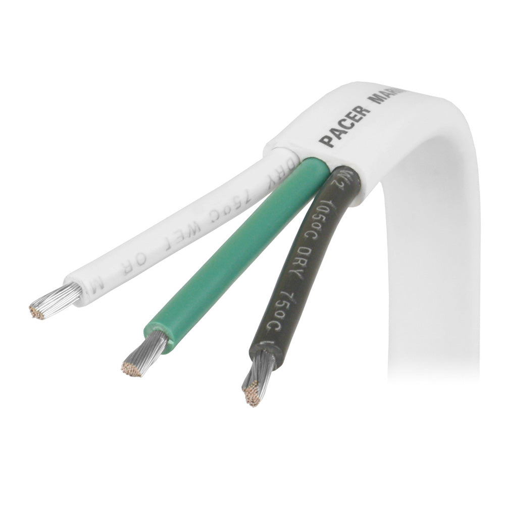 Pacer White Triplex Cable - 14/3 AWG - Black/Green/White - Sold by the Foot - Deckhand Marine Supply