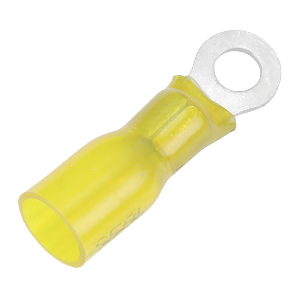 Pacer 12-10 AWG Heat Shrink Ring Terminal - #8 Stud Size - 25 Pack - Deckhand Marine Supply