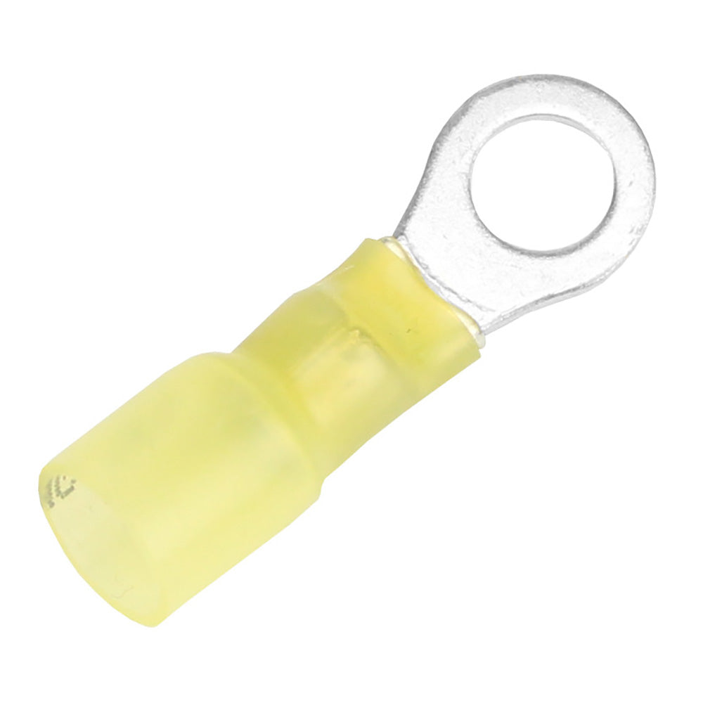 Pacer 12-10 AWG Heat Shrink Ring Terminal - 1/4" Stud Size - 3 Pack - Deckhand Marine Supply
