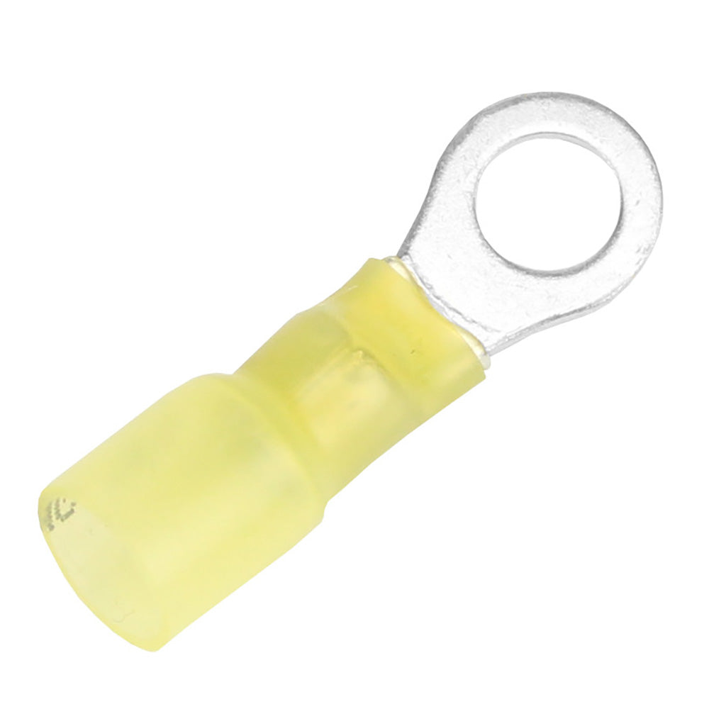 Pacer 12-10 AWG Heat Shrink Ring Terminal - 1/4" Stud Size - 100 Pack - Deckhand Marine Supply