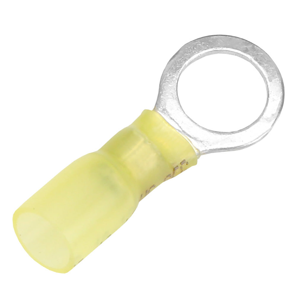 Pacer 12-10 AWG Heat Shrink Ring Terminal - 3/8" Stud Size - 100 Pack - Deckhand Marine Supply