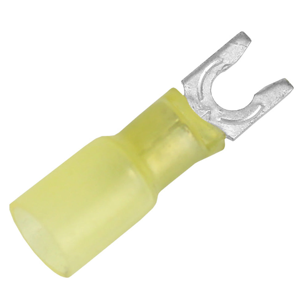 Pacer 12-10 AWG Heat Shrink Spade Terminal - #8 Stud Size - 25 Pack - Deckhand Marine Supply
