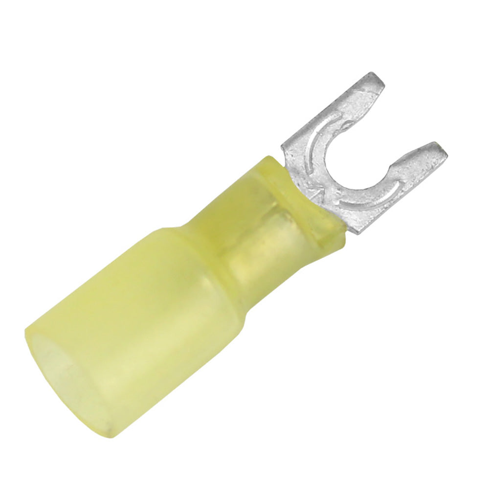 Pacer 12-10 AWG Heat Shrink Spade Terminal - #8 Stud Size - 100 Pack - Deckhand Marine Supply