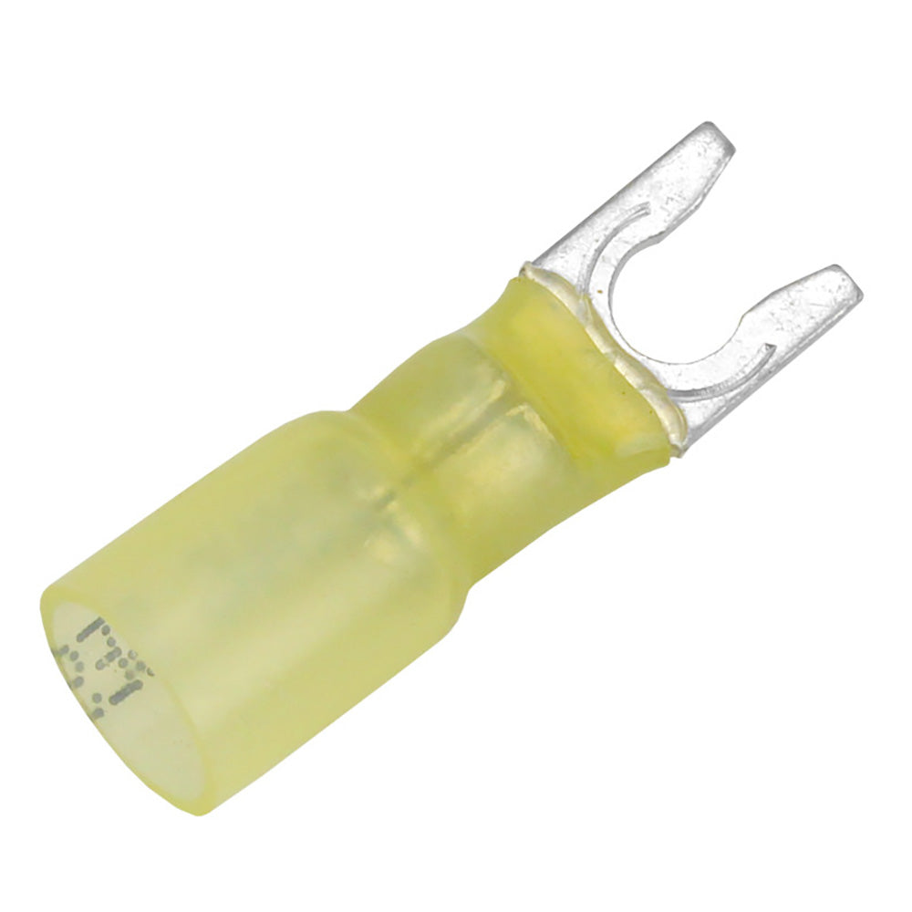 Pacer 12-10 AWG Heat Shrink Spade Terminal - #10 Stud Size - 25 Pack - Deckhand Marine Supply