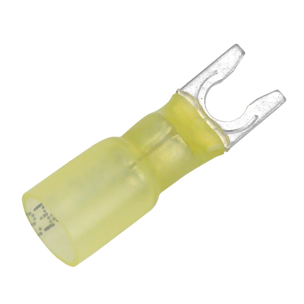 Pacer 12-10 AWG Heat Shrink Spade Terminal - #10 Stud Size - 100 Pack - Deckhand Marine Supply