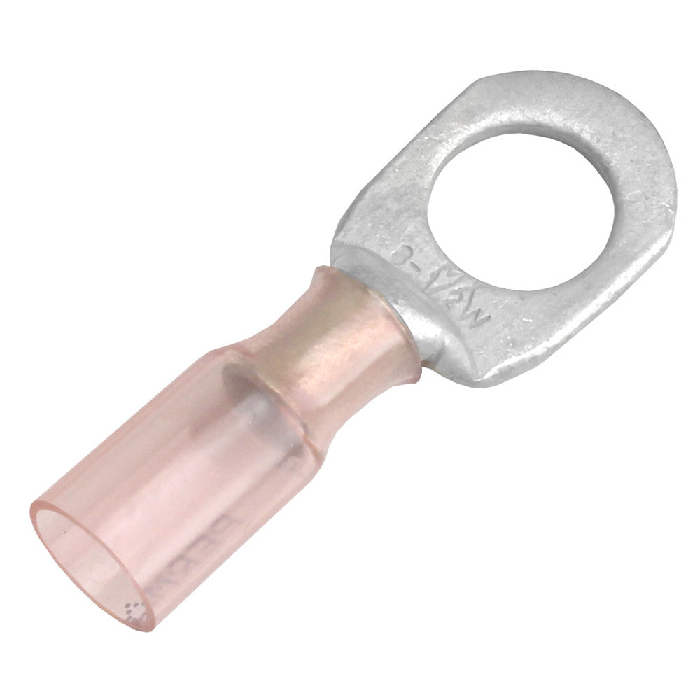 Pacer 8 AWG Heat Shrink Ring Terminal - 1/2" Stud Size - 25 Pack - Deckhand Marine Supply