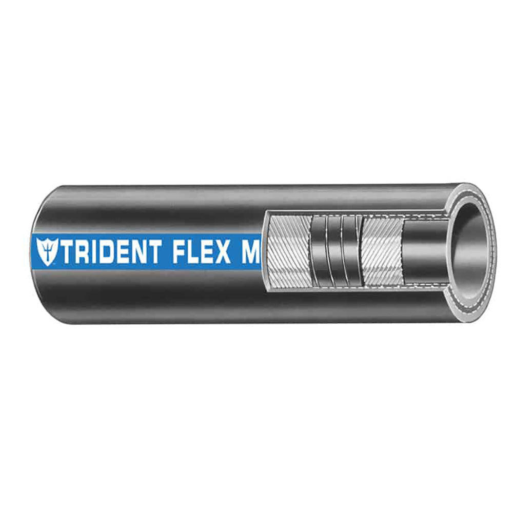 Trident Marine 1-1/4" Flex Marine Wet Exhaust  Water Hose - Black - Sold by the Foot - Deckhand Marine Supply