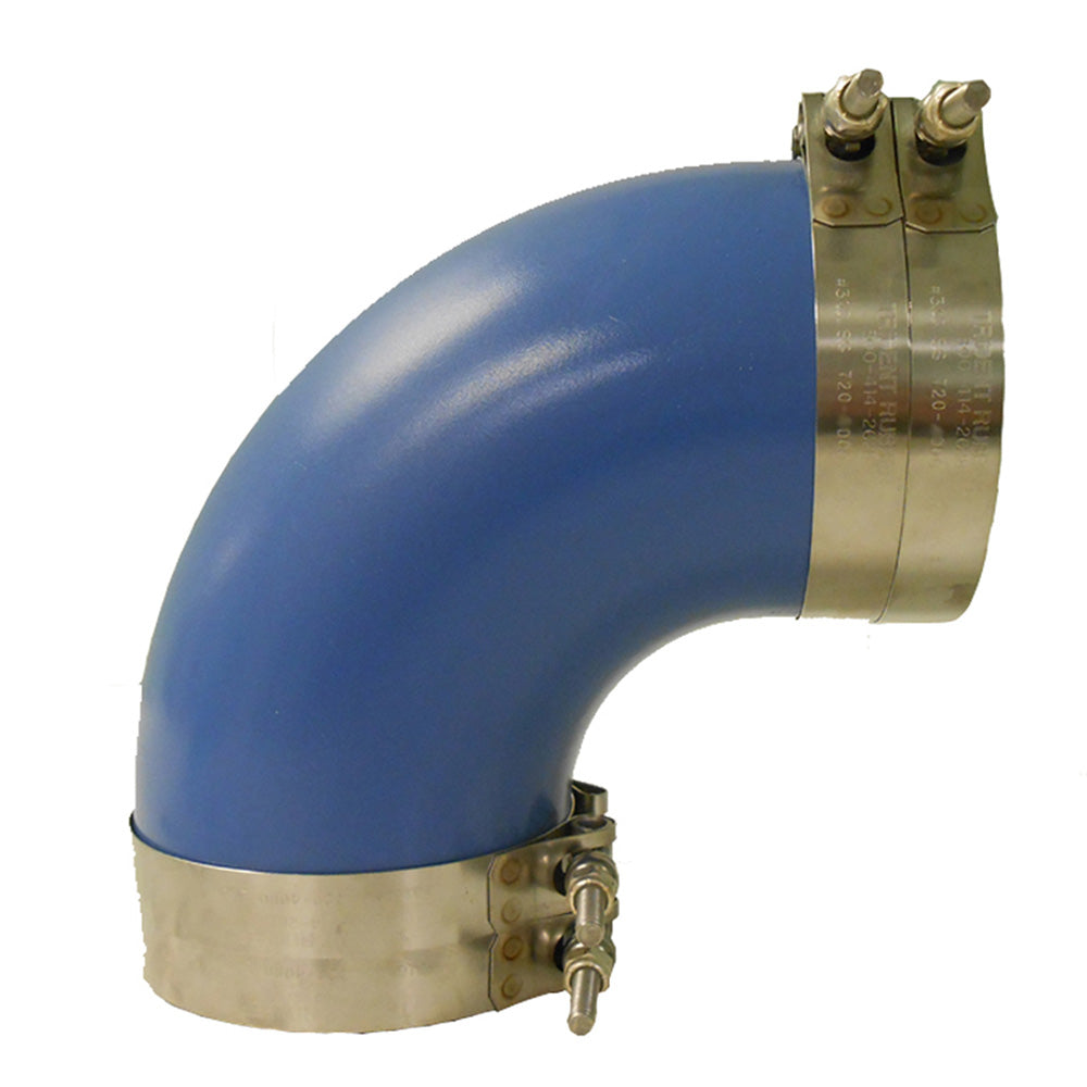 Trident Marine 4" ID 90-Degree Blue Silicone Molded Wet Exhaust Elbow w/4 T-Bolt Clamps - Deckhand Marine Supply